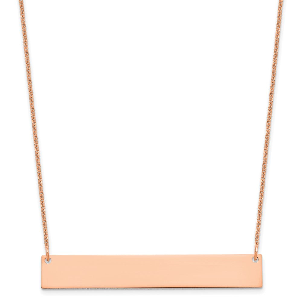 14K Rose Gold Large Polished Blank Bar Necklace