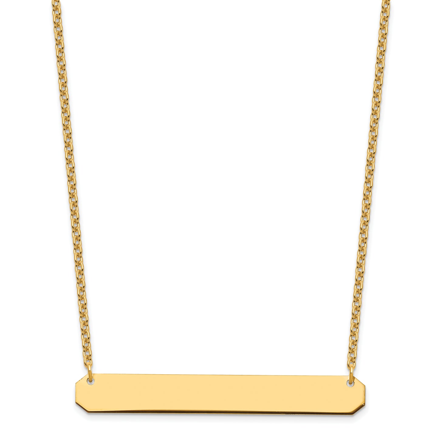 Sterling Silver Gold plated Large Polished Blank Bar Necklace