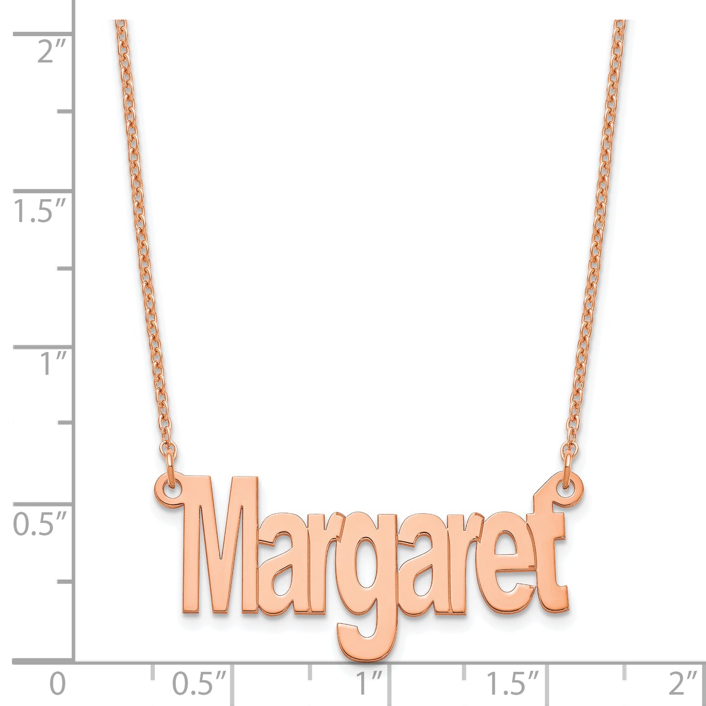 Sterling Silver Rose Gold plated Small Name Plate Necklace