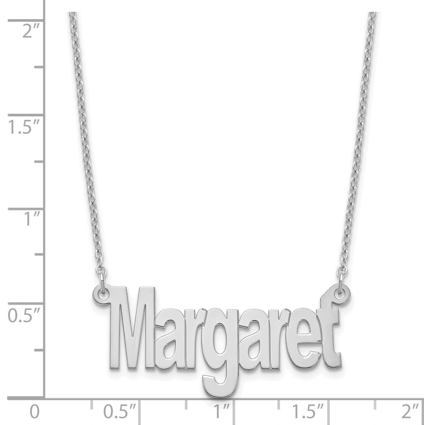 Sterling Silver Rhodium plated Small Name Plate Necklace