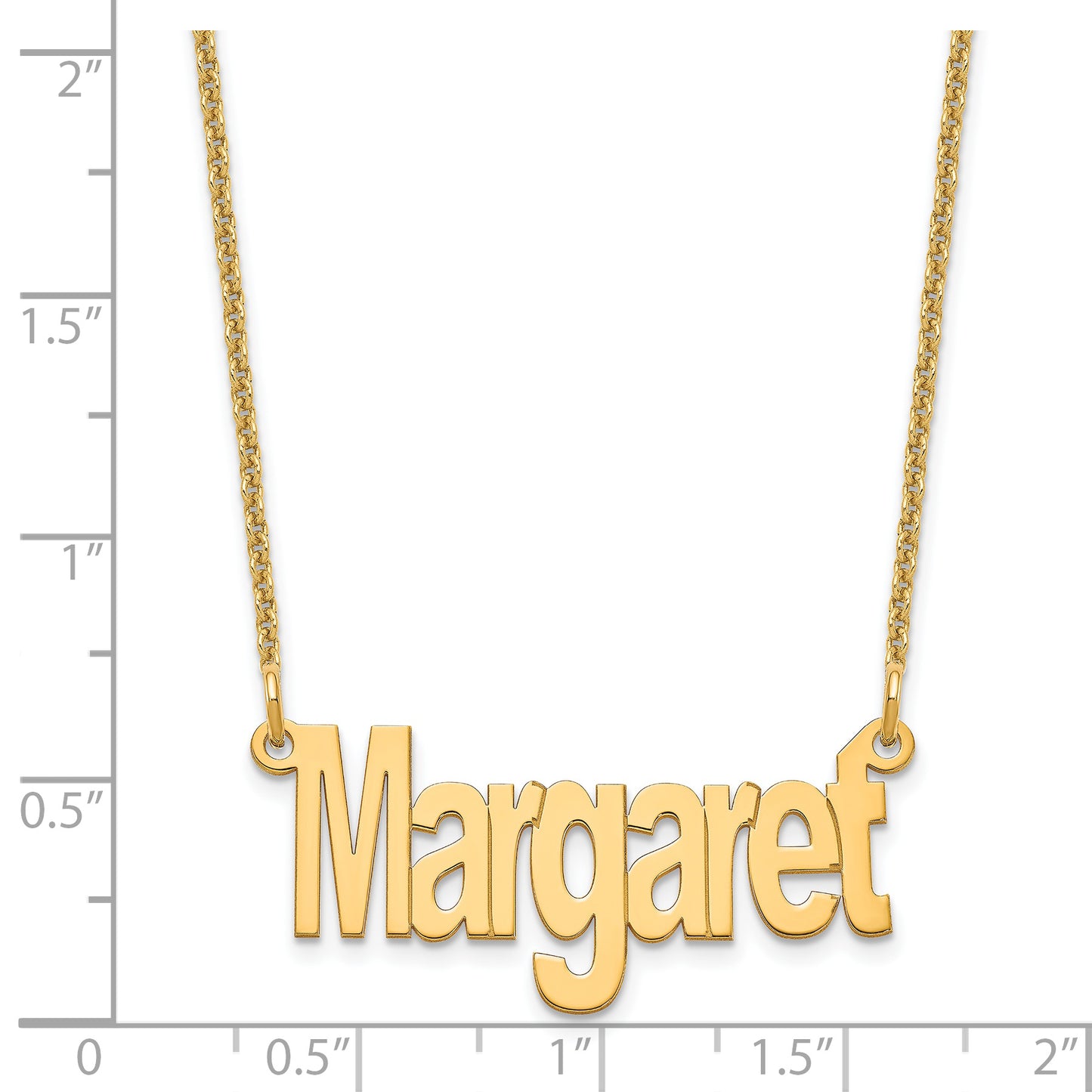 14K Yellow Gold Small Name Plate Necklace