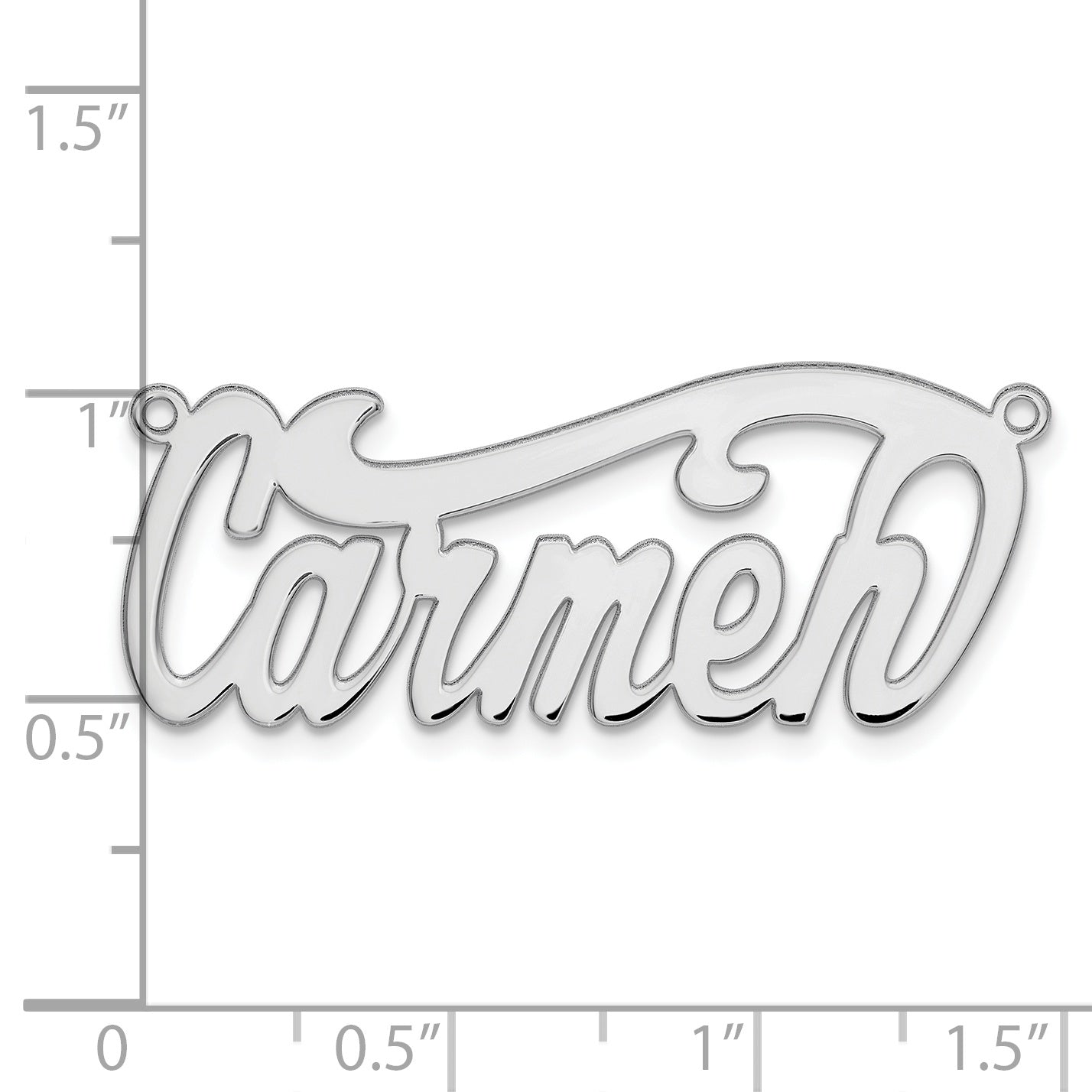 10K White Gold Polished Name Plate