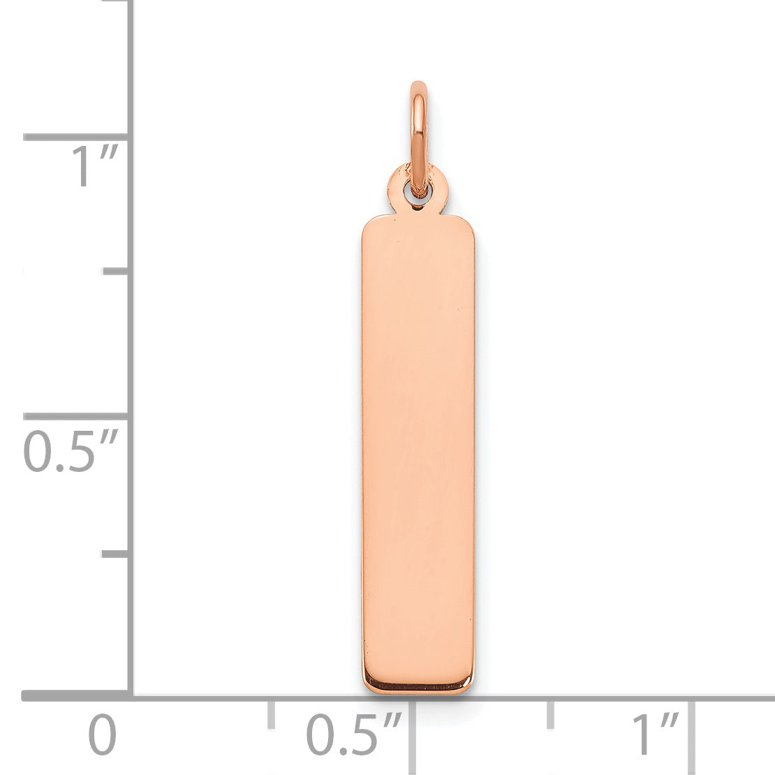 14K Rose Gold Medium Vertical Blank Bar Charm
