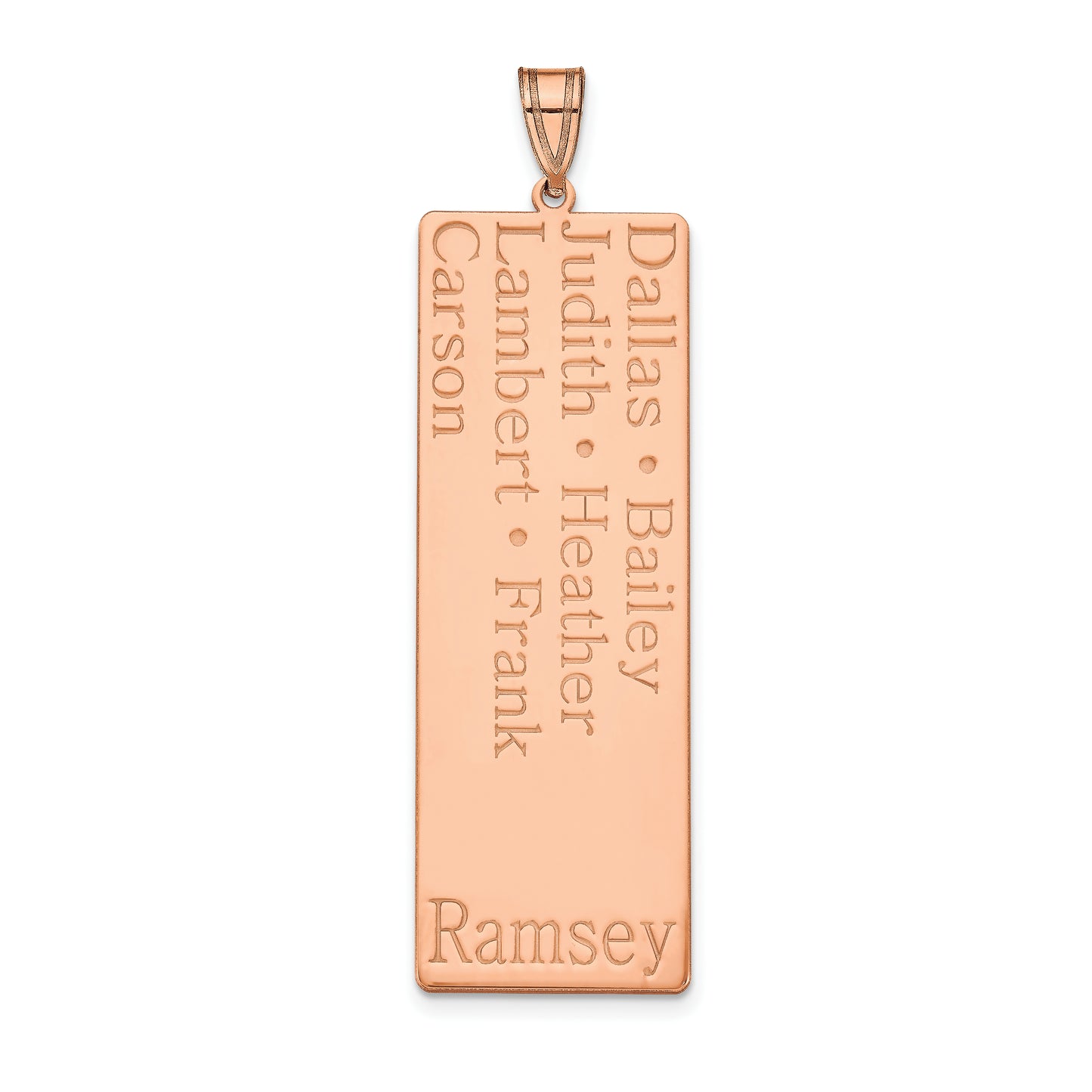 10K Rose Gold 7 Name Family Pendant