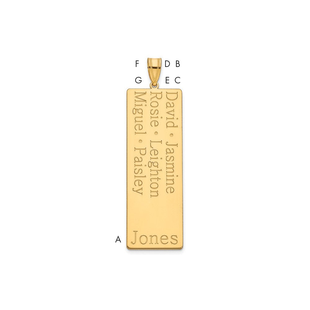 10K Yellow Gold 6 Name Family Pendant