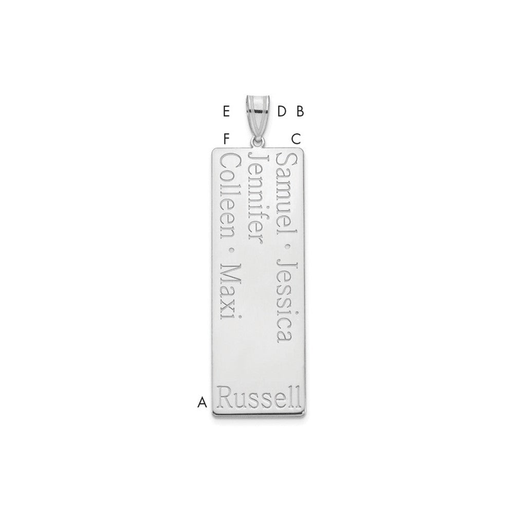 Sterling Silver Rhodium plated 5 Name Family Pendant