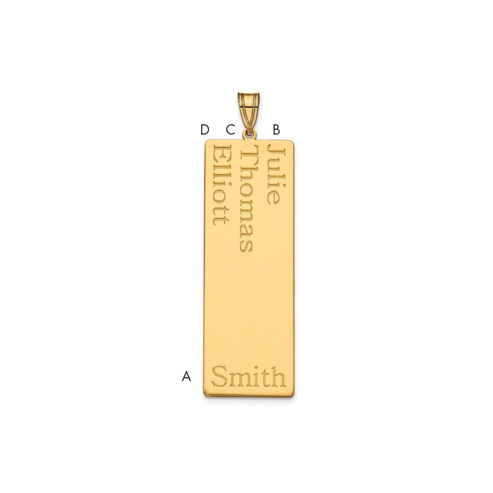 10K Yellow Gold 3 Name Family Pendant