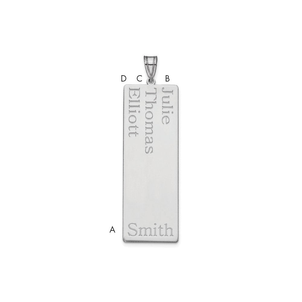 10K White Gold 3 Name Family Pendant