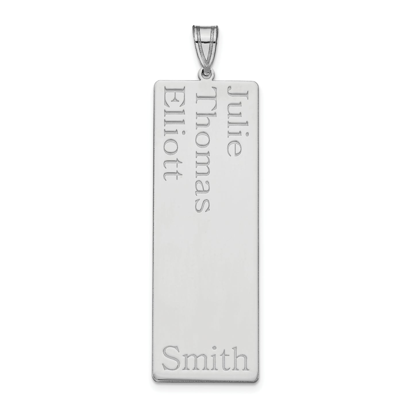 10K White Gold 3 Name Family Pendant