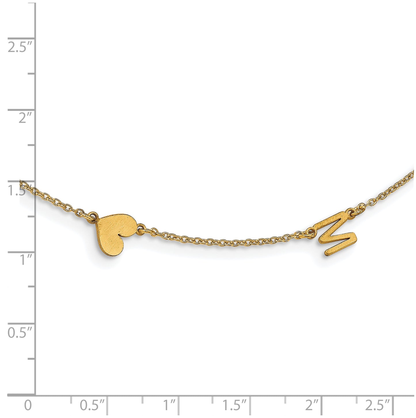 Sterling Silver Gold Plated 2 Initial Symbol Necklace