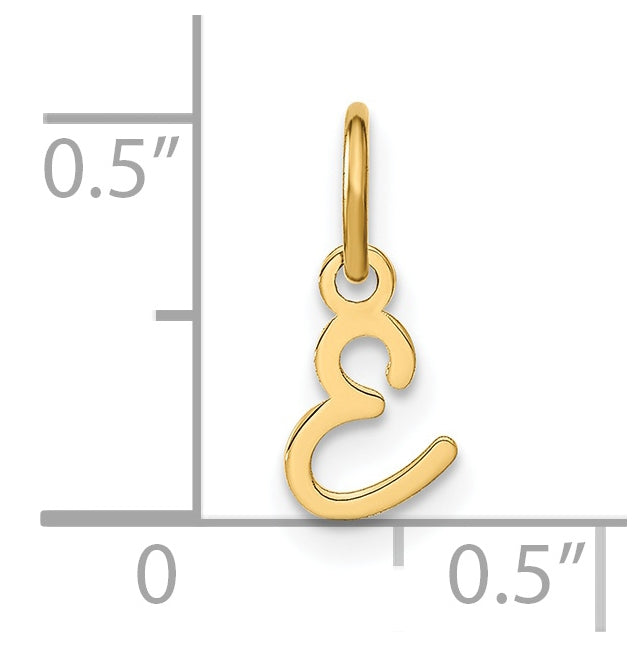 14K Yellow Gold Upper case Letter E Initial Charm