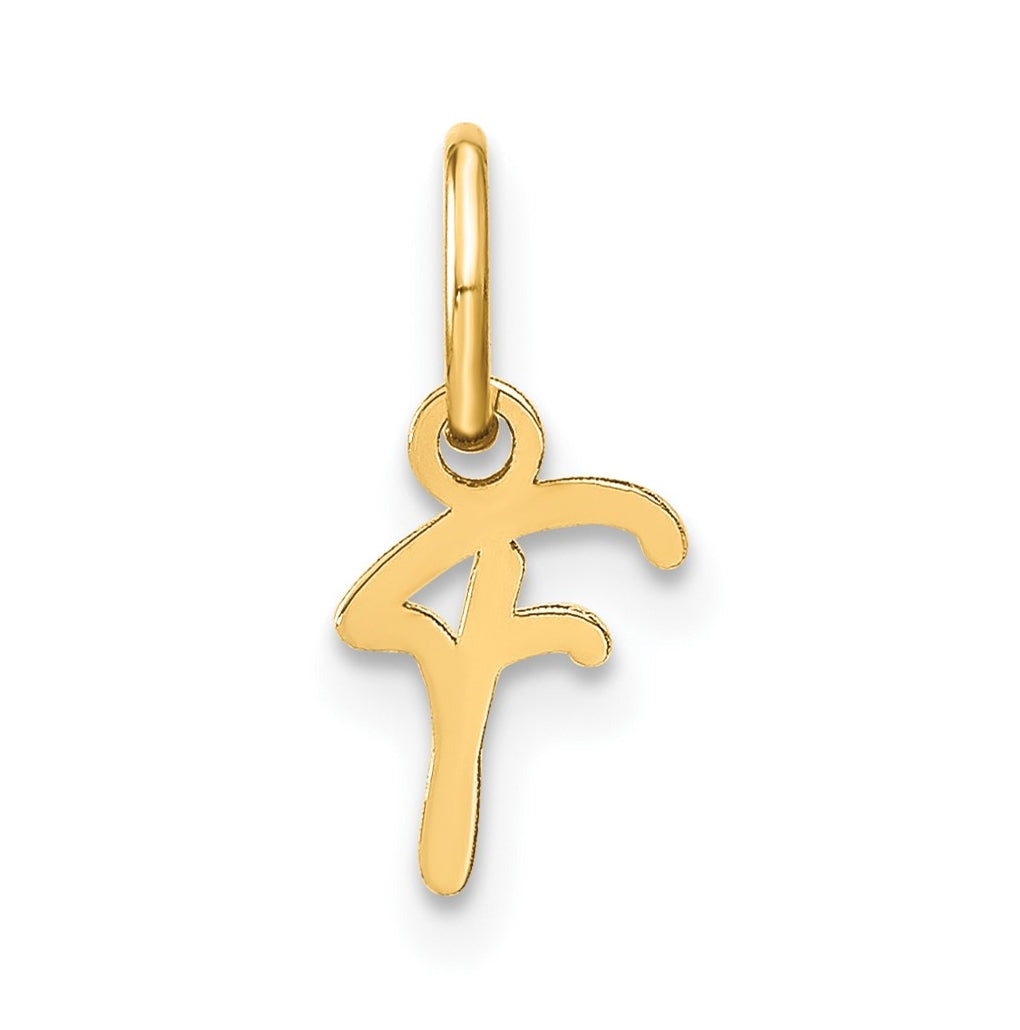14K Yellow Gold Upper case Letter F Initial Charm