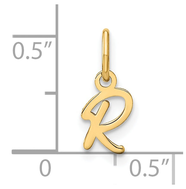 14K Yellow Gold Upper case Letter R Initial Charm