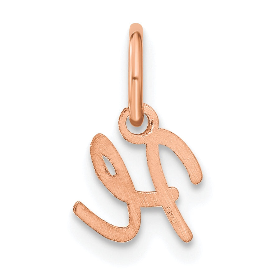 14k Rose Gold Upper case Letter H Initial Charm