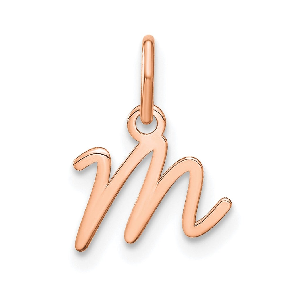 14K White Or Rose Gold Or Sterling Silver Gold Plated Upper case Letter Initial Charm