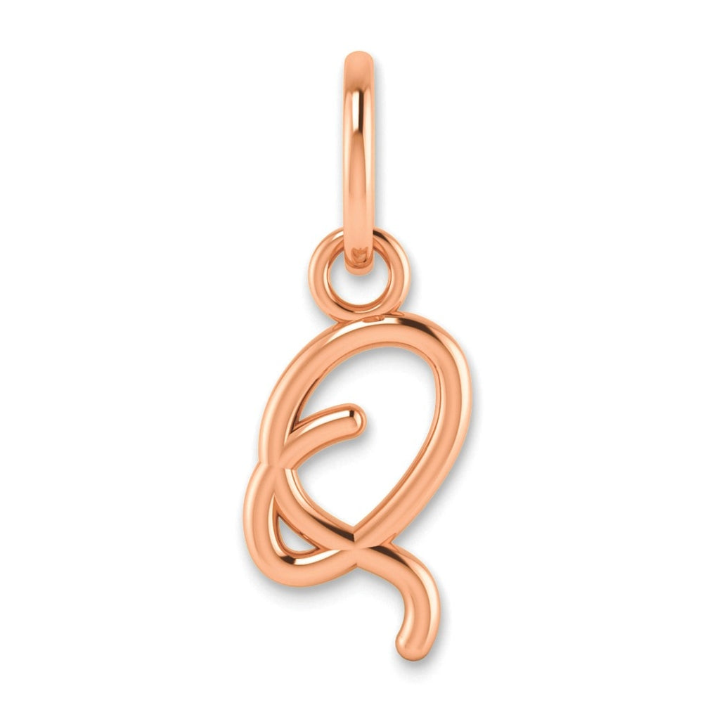 14K White Or Rose Gold Or Sterling Silver Gold Plated Upper case Letter Initial Charm