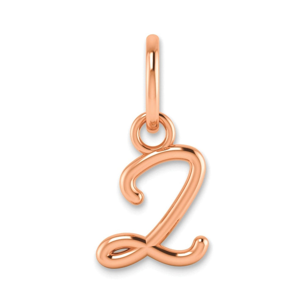 Sterling Silver Rose Gold Plated Upper case Letter Z Initial Charm