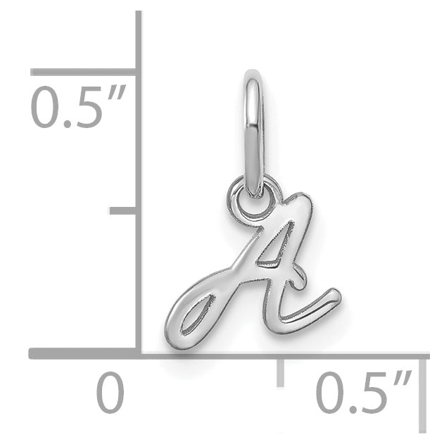 Sterling Silver Rhodium plated Upper case Letter A Initial Charm