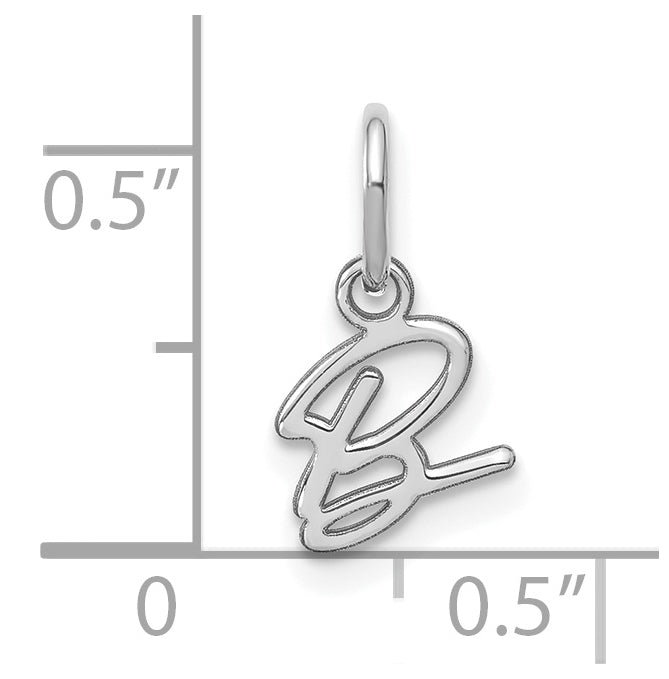 14K White Gold Upper case Letter B Initial Charm