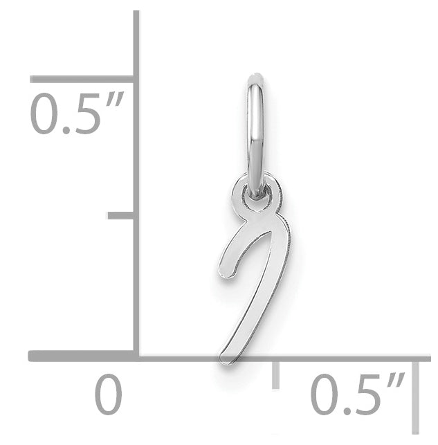 Sterling Silver Rhodium plated Upper case Letter I Initial Charm