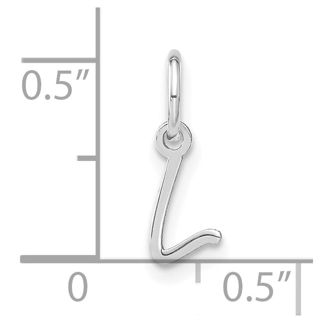 14K White Gold Upper case Letter L Initial Charm