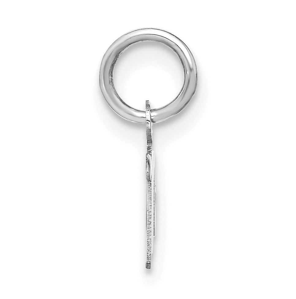 14K White Gold Upper case Letter M Initial Charm