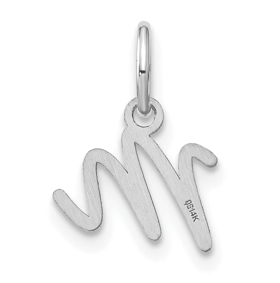 14K White Gold Upper case Letter M Initial Charm