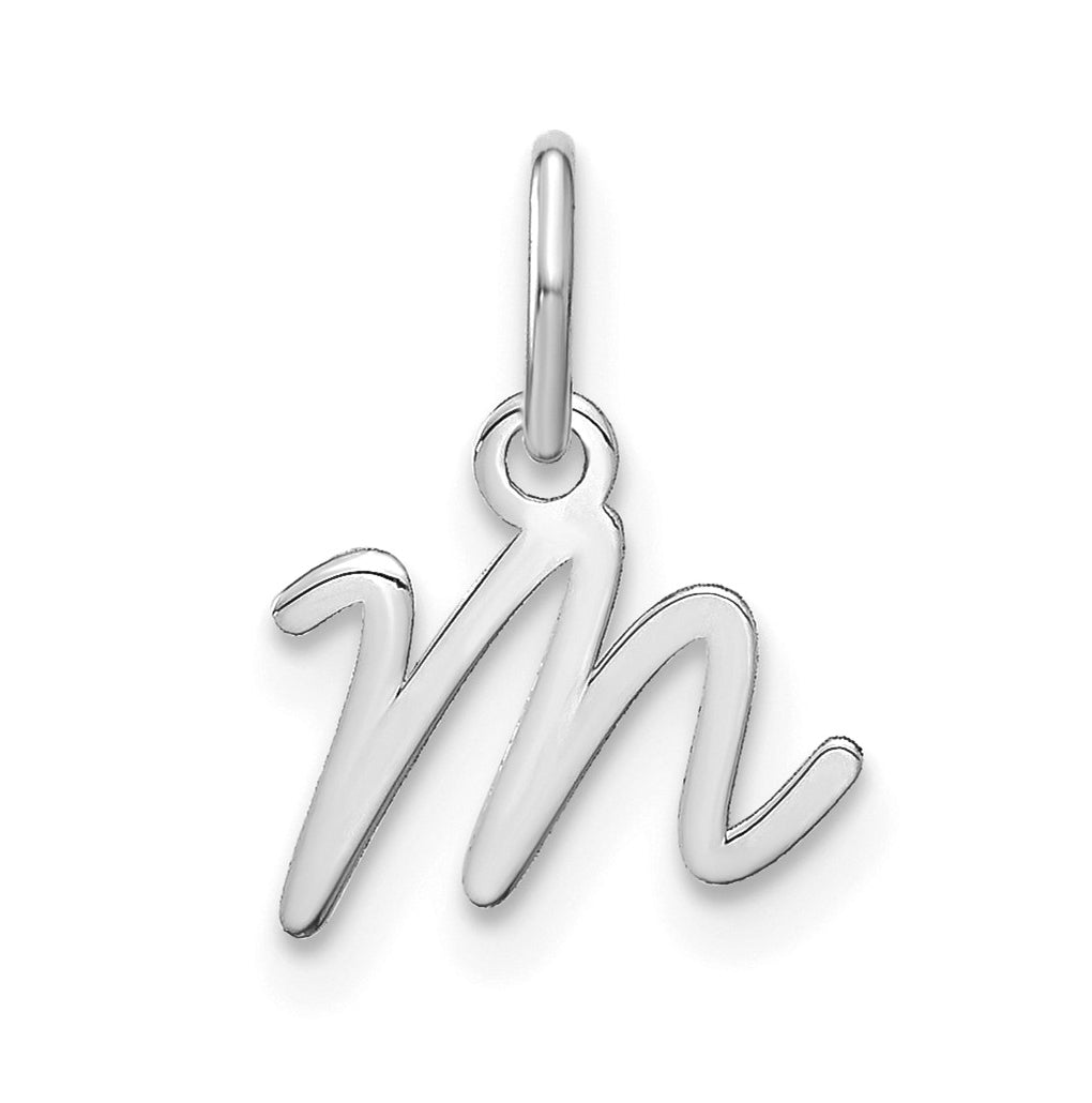 14K White Gold Upper case Letter M Initial Charm