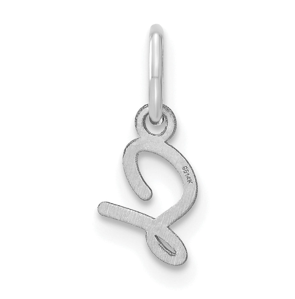 14K White Gold Upper case Letter S Initial Charm