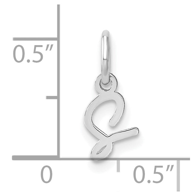14K White Gold Upper case Letter S Initial Charm