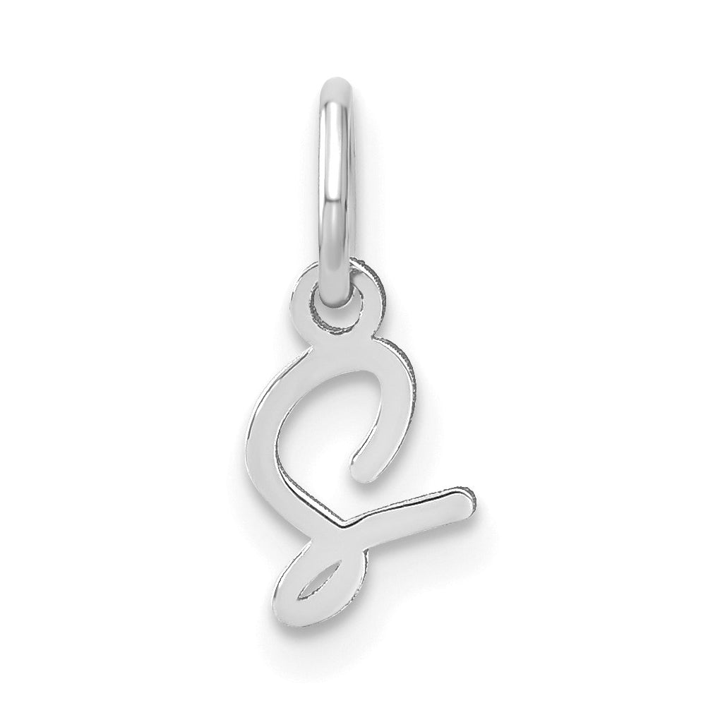 14K White Gold Upper case Letter S Initial Charm