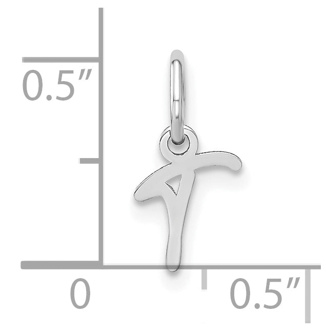 Sterling Silver Rhodium plated Upper case Letter T Initial Charm