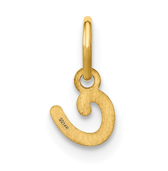 Sterling Silver Rhodium plated Lower case Letter C Initial Charm