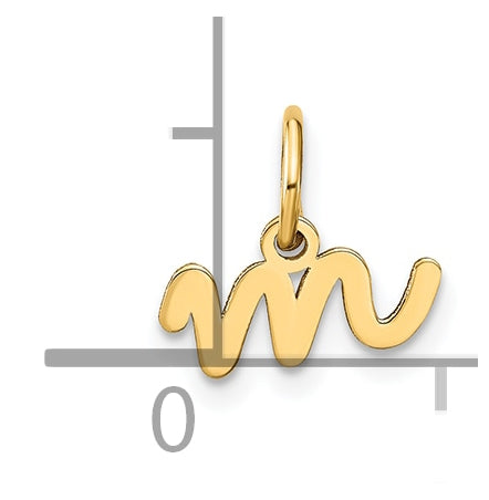 14K Yellow Gold Lower case Letter M Initial Charm