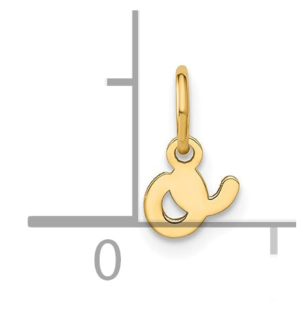 Sterling Silver Rhodium plated Lower case Letter O Initial Charm