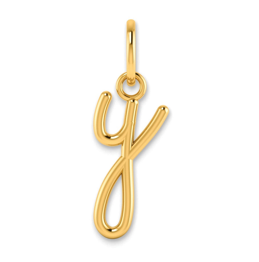Sterling Silver Rhodium plated Lower case Letter Y Initial Charm