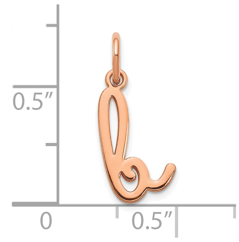 Sterling Silver Rose Gold Plated Lower case Letter B Initial Charm