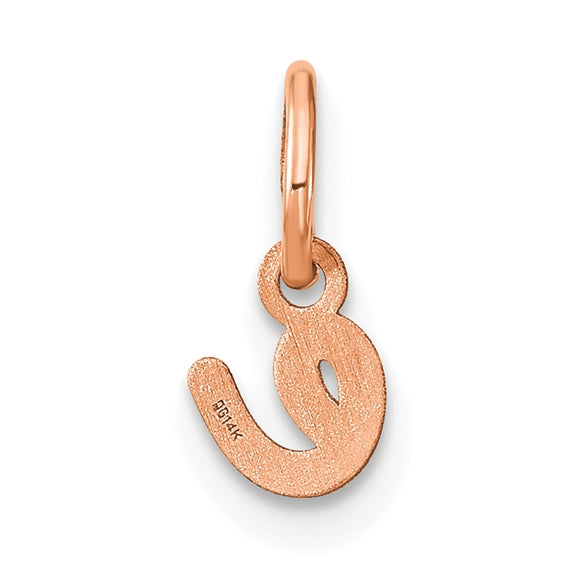14k Rose Gold Lower case Letter E Initial Charm
