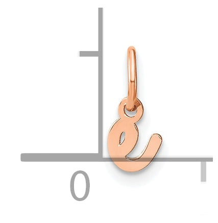 14k Rose Gold Lower case Letter E Initial Charm