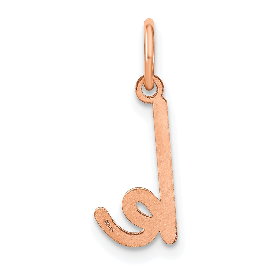 Sterling Silver Rhodium Plated Or Rose Plated Lower case Letter Initial Charm
