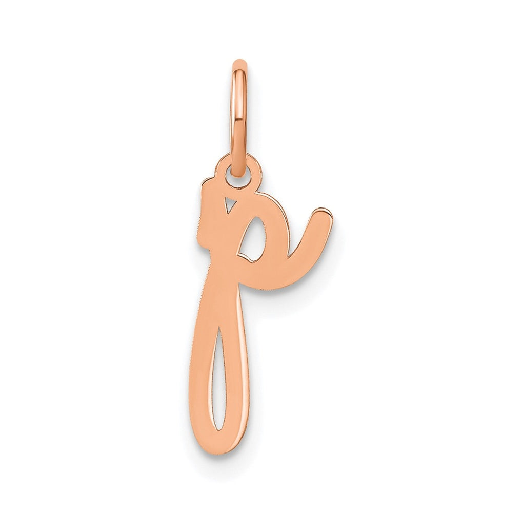 14k Rose Gold Lower case Letter P Initial Charm