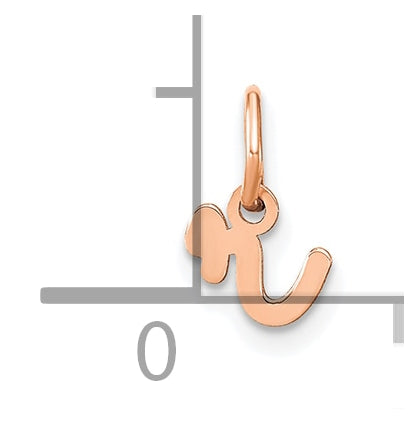 Sterling Silver Rose Gold Plated Lower case Letter R Initial Charm