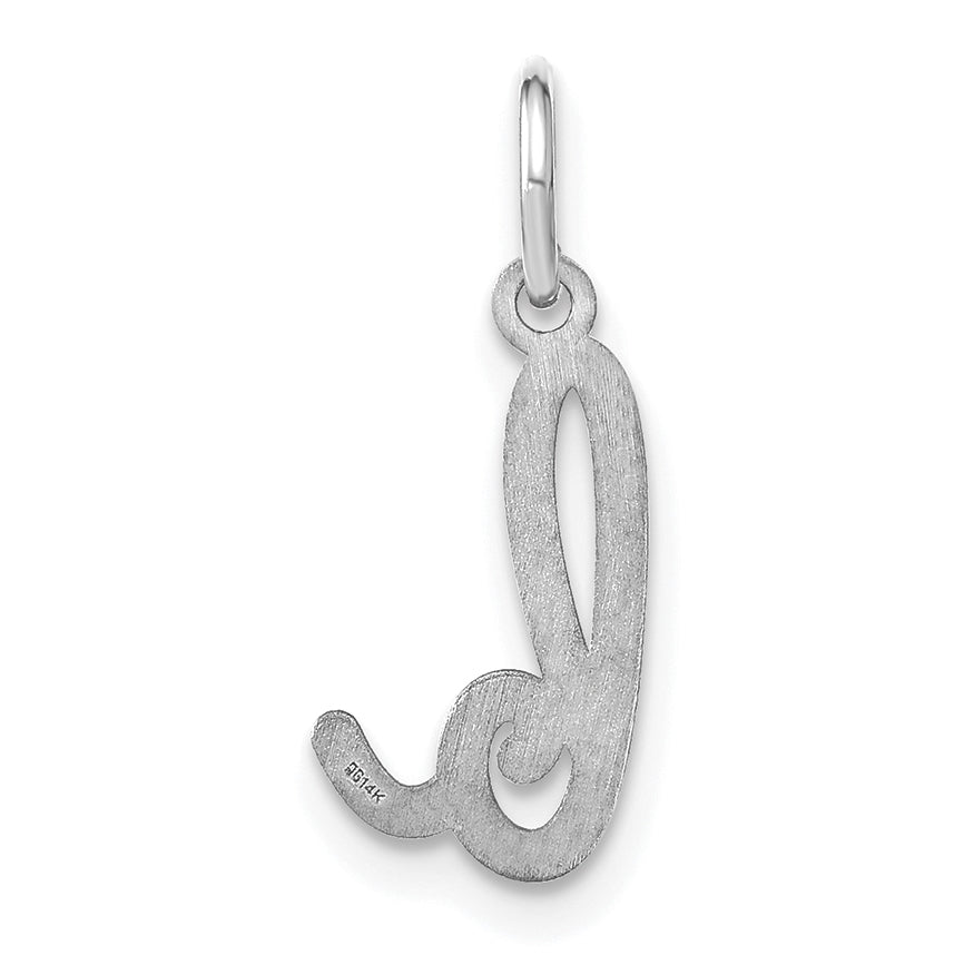 14K White Gold Lower case Letter B Initial Charm