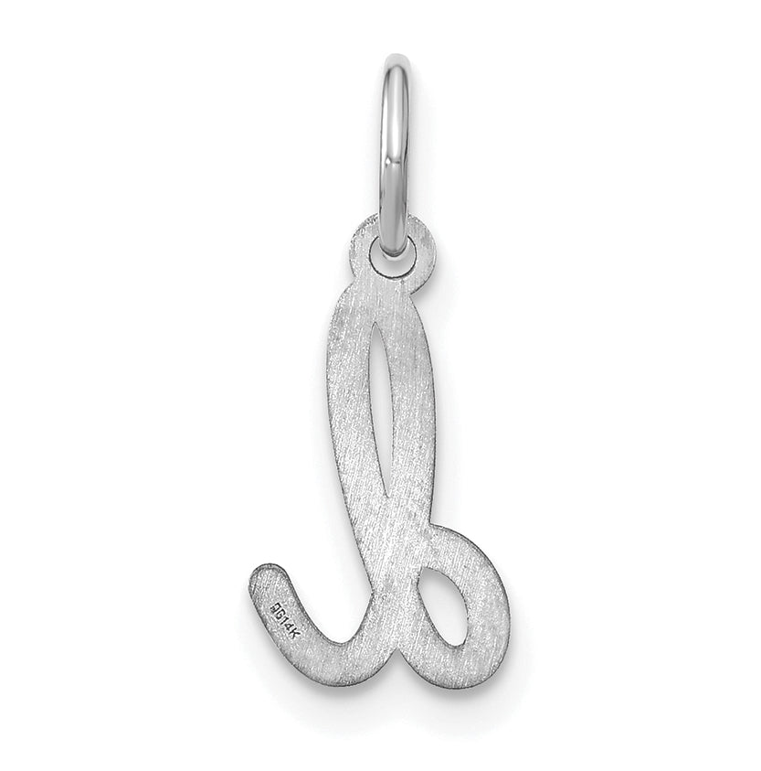 14K White Gold Lower case Letter D Initial Charm