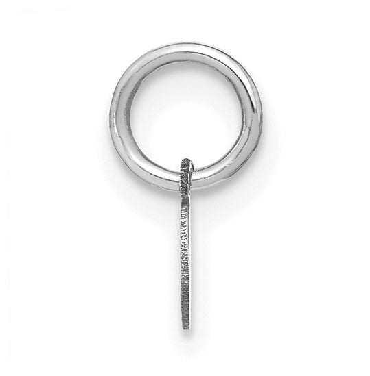 14K White Gold Lower case Letter E Initial Charm