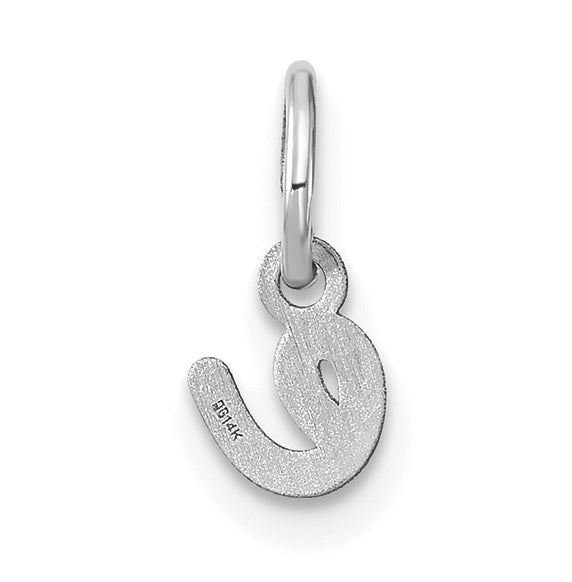 14K White Gold Lower case Letter E Initial Charm