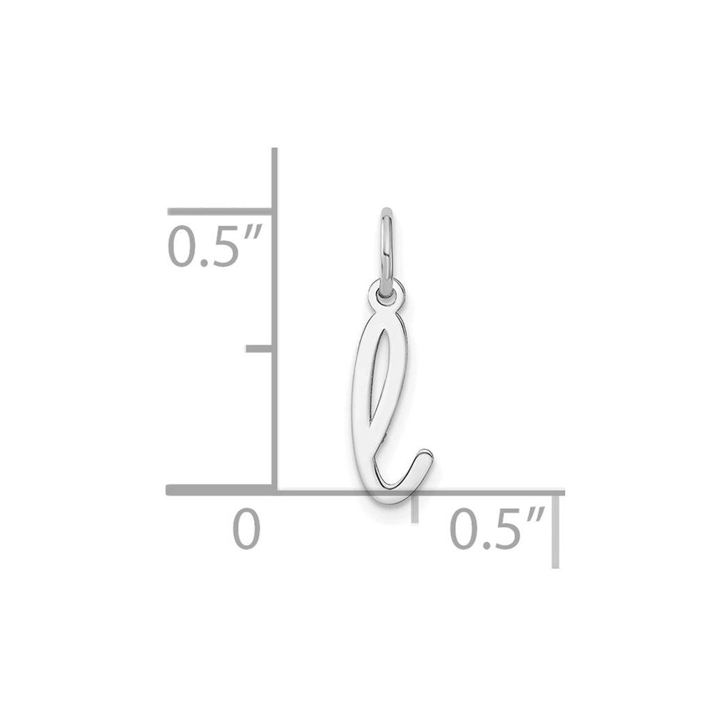 Sterling Silver Rhodium Plated Or Rose Plated Lower case Letter Initial Charm