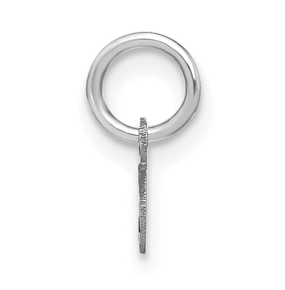 14K White Gold Lower case Letter O Initial Charm