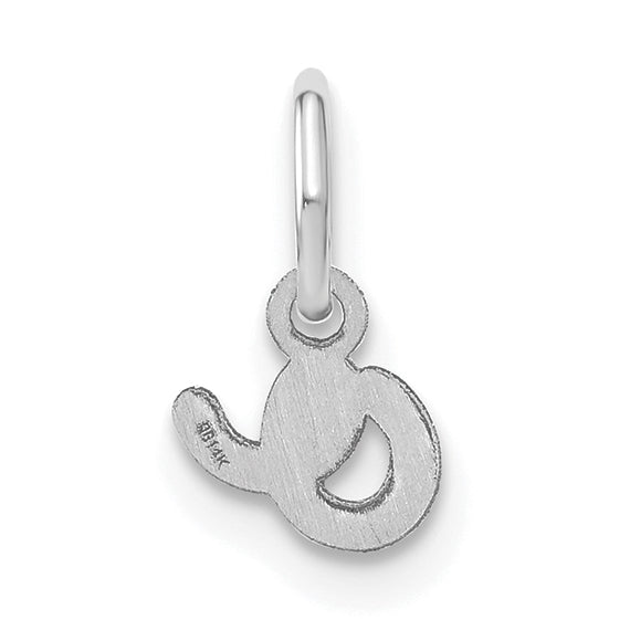 14K White Gold Lower case Letter O Initial Charm