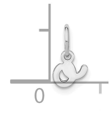14K White Gold Lower case Letter O Initial Charm